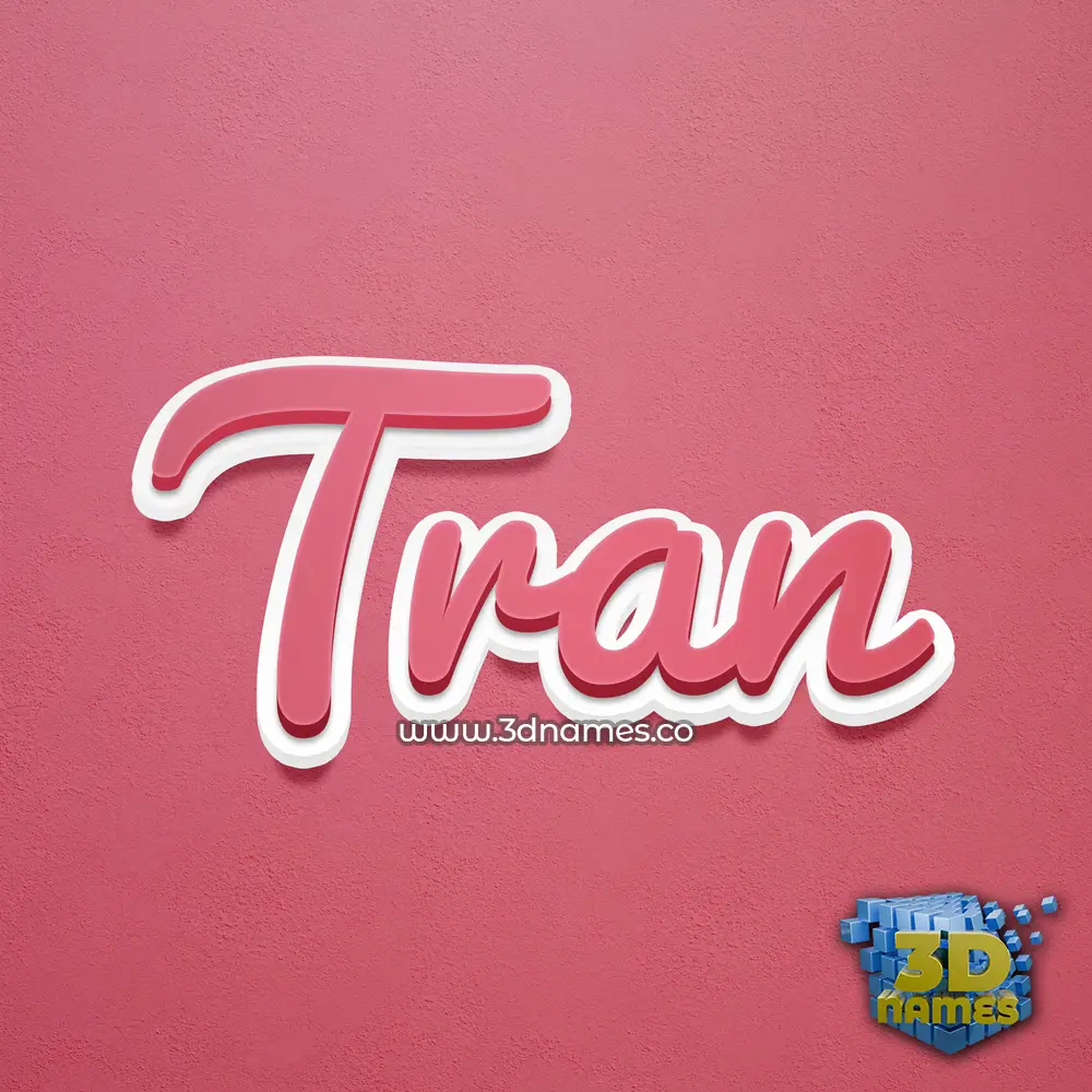 tran in Red Scribble style - 3D name wallpaper
