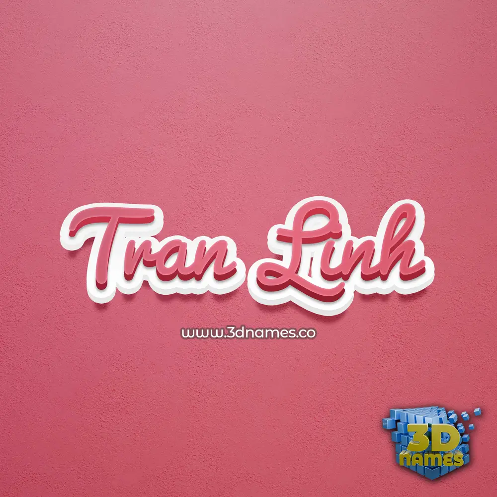 tran linh in Red Scribble style - 3D name wallpaper