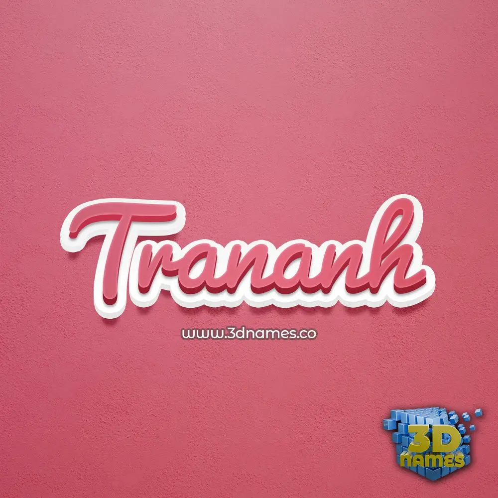 trananh in Red Scribble style - 3D name wallpaper