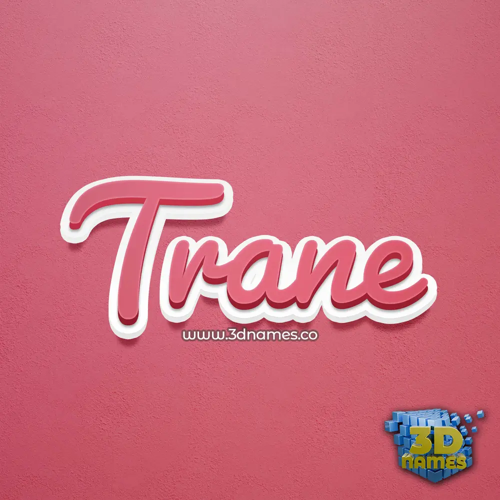 trane in Red Scribble style - 3D name wallpaper