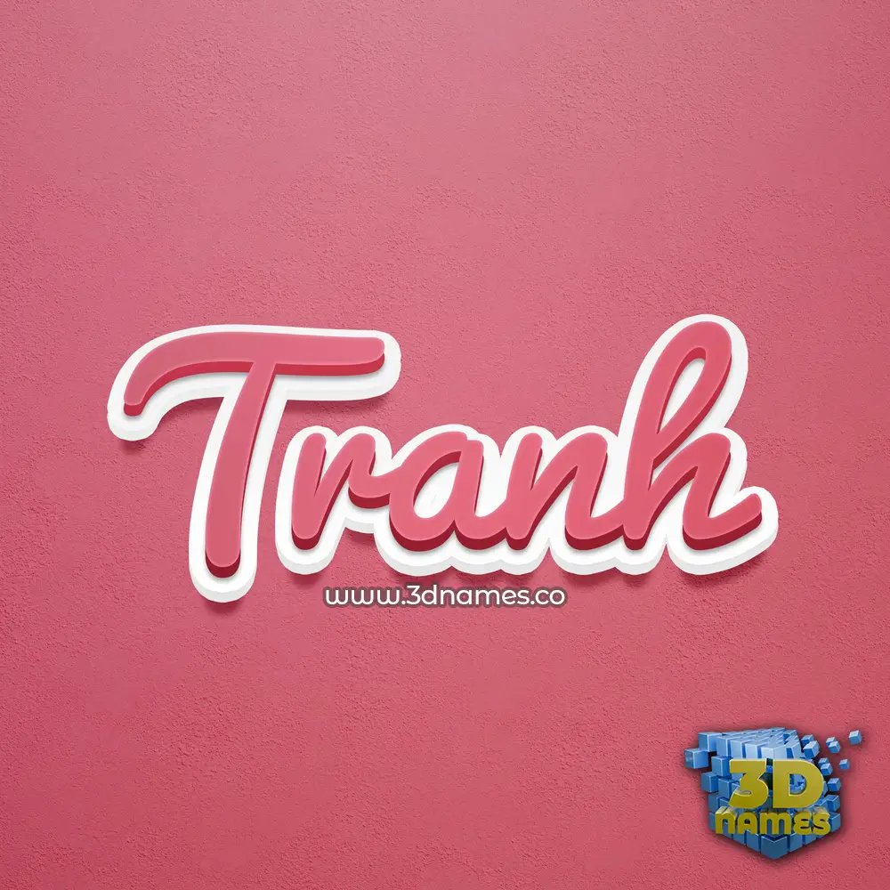 tranh in Red Scribble style - 3D name wallpaper