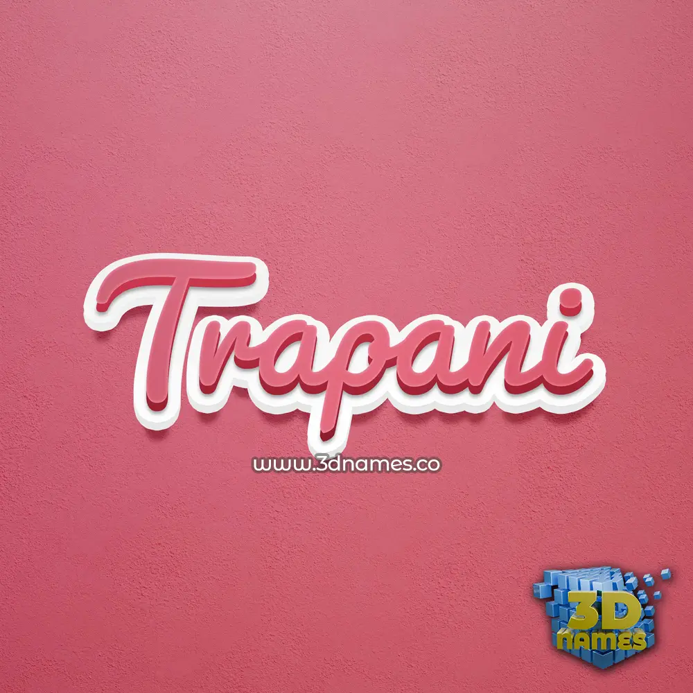 trapani in Red Scribble style - 3D name wallpaper
