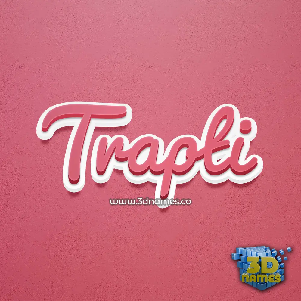 trapti in Red Scribble style - 3D name wallpaper