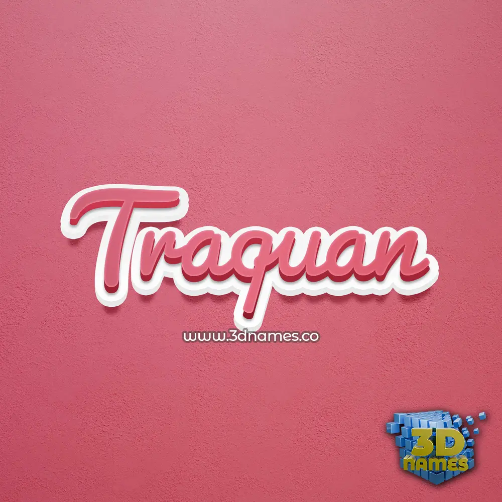 traquan in Red Scribble style - 3D name wallpaper