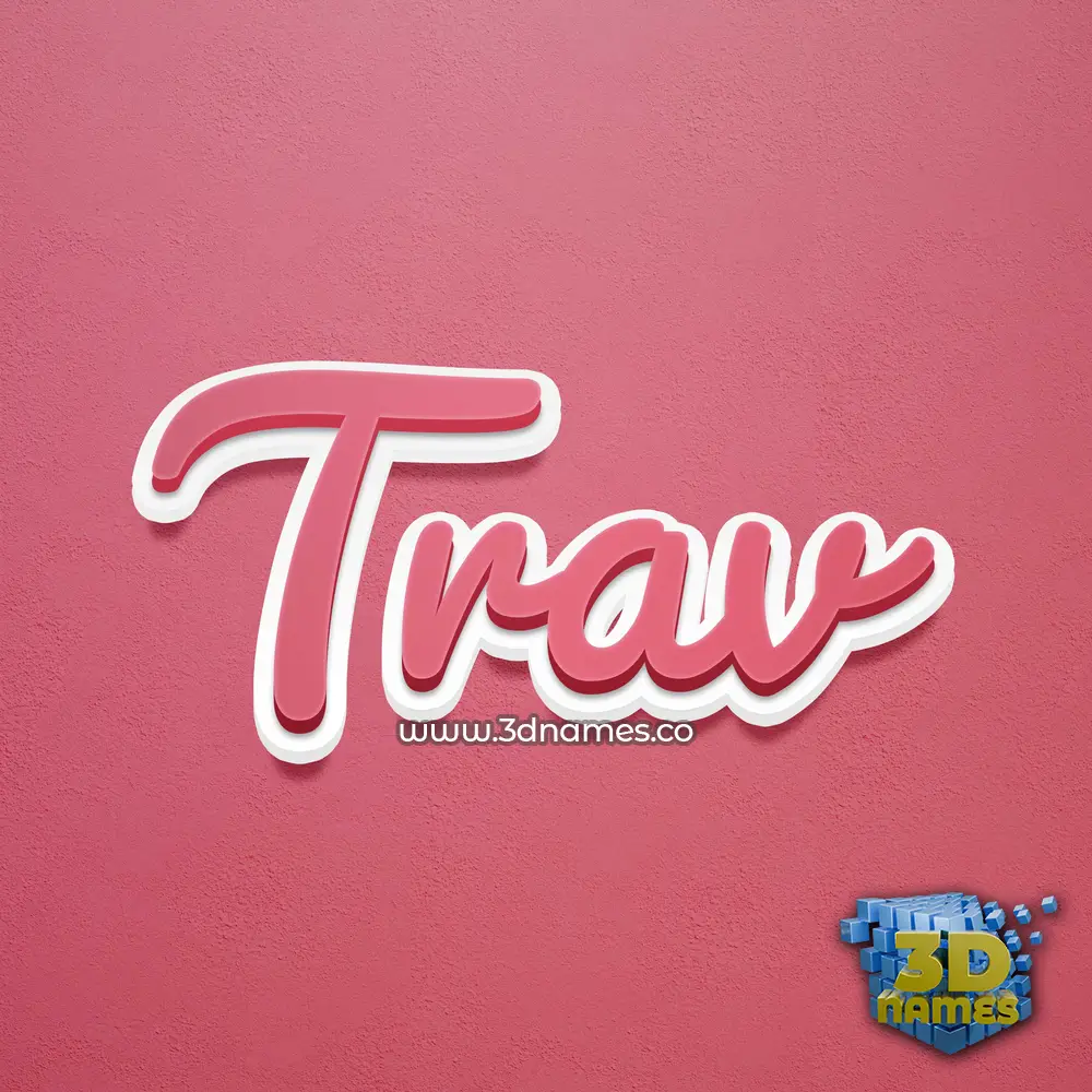 trav in Red Scribble style - 3D name wallpaper
