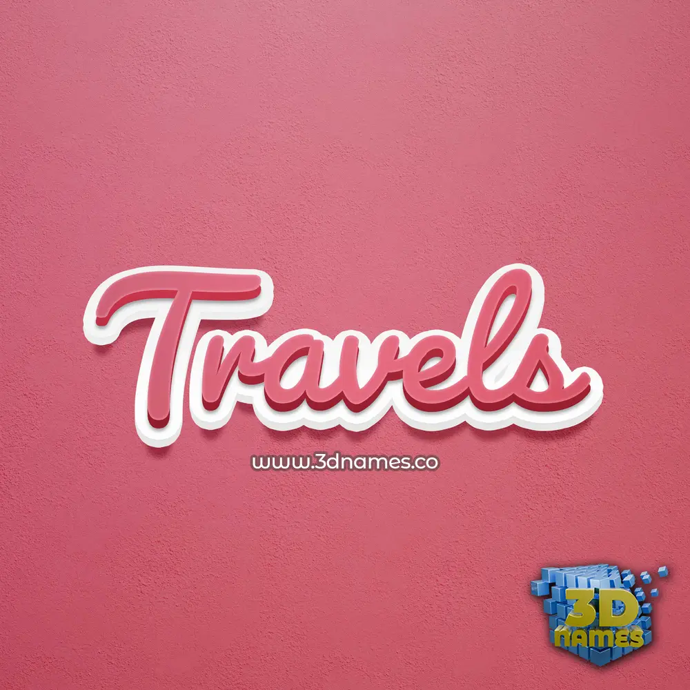 travels in Red Scribble style - 3D name wallpaper