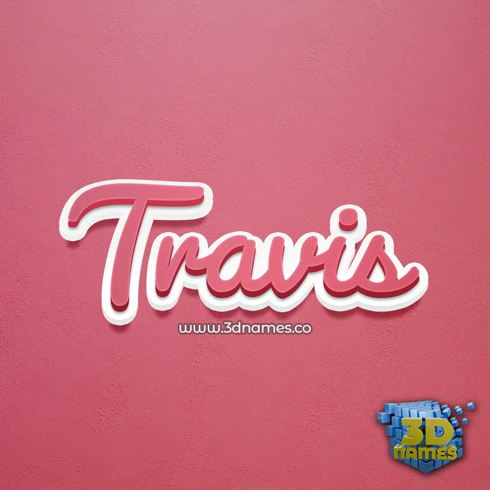 travis in Red Scribble style - 3D name wallpaper