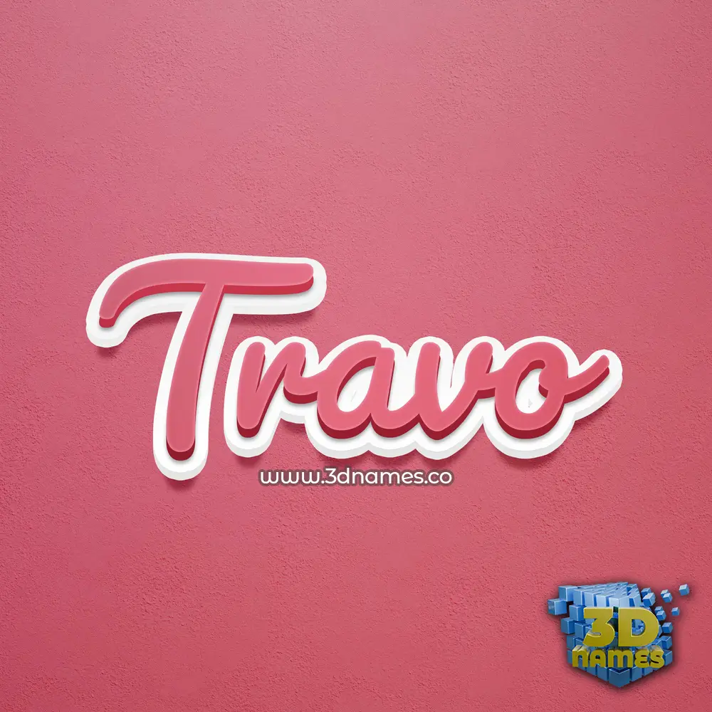 travo in Red Scribble style - 3D name wallpaper