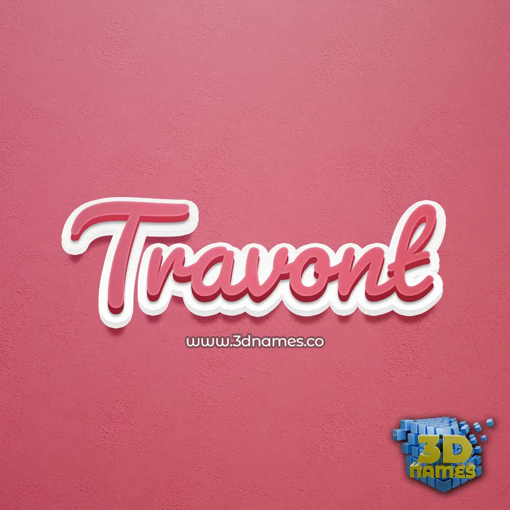 travont in Red Scribble style - 3D name wallpaper