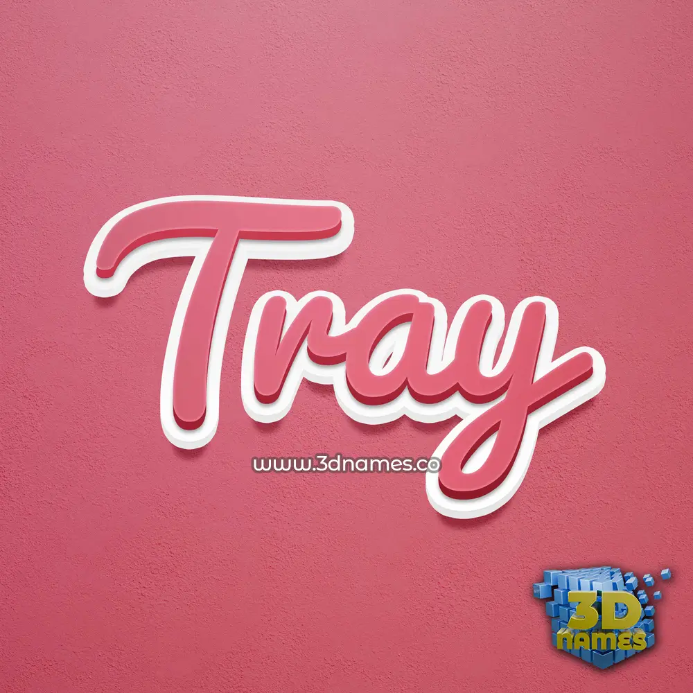 tray in Red Scribble style - 3D name wallpaper