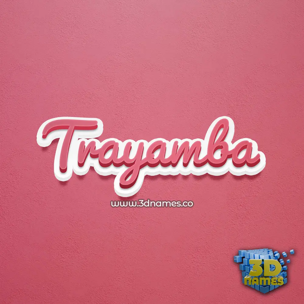 trayamba in Red Scribble style - 3D name wallpaper