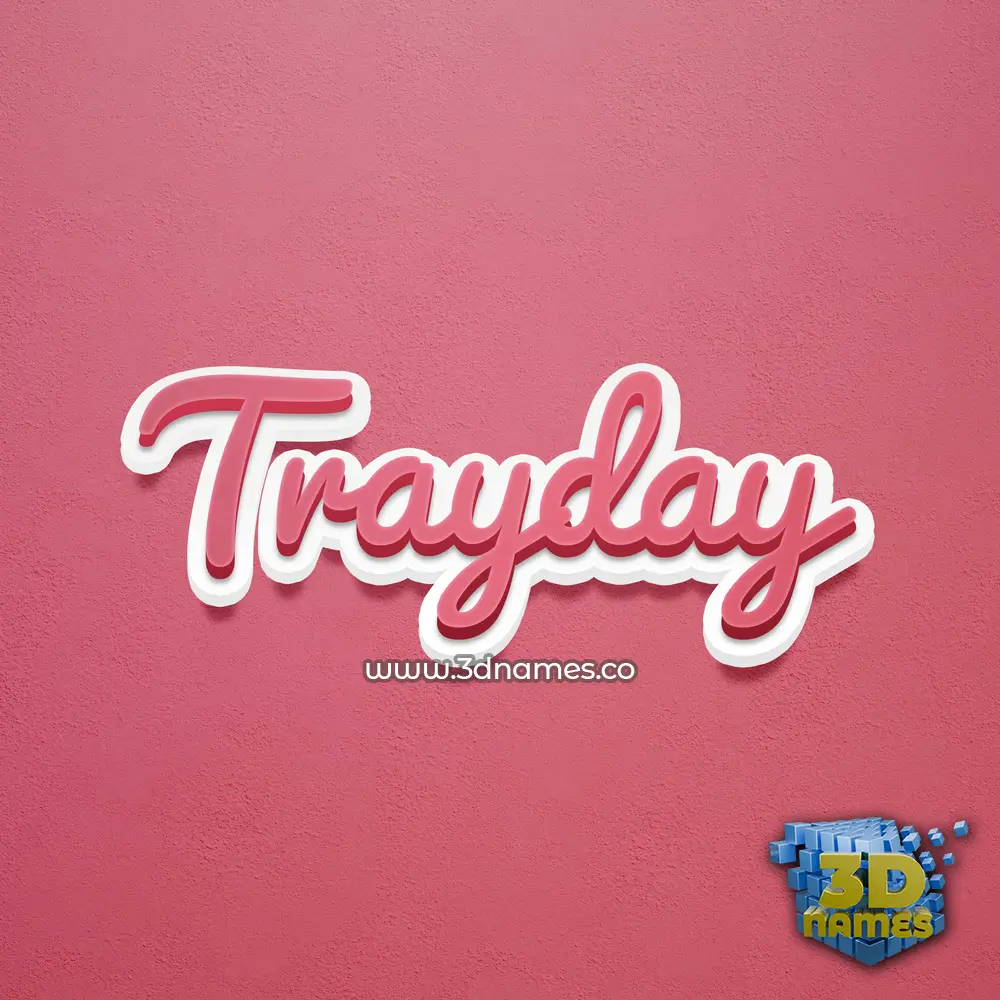 trayday in Red Scribble style - 3D name wallpaper