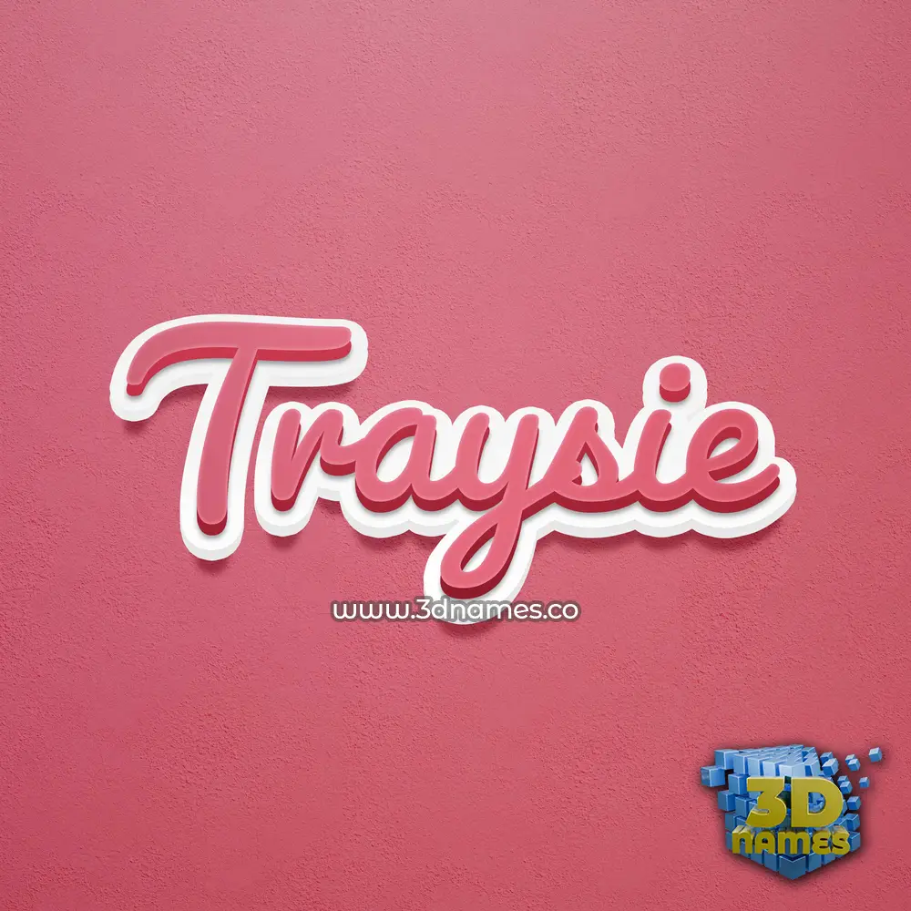 traysie in Red Scribble style - 3D name wallpaper