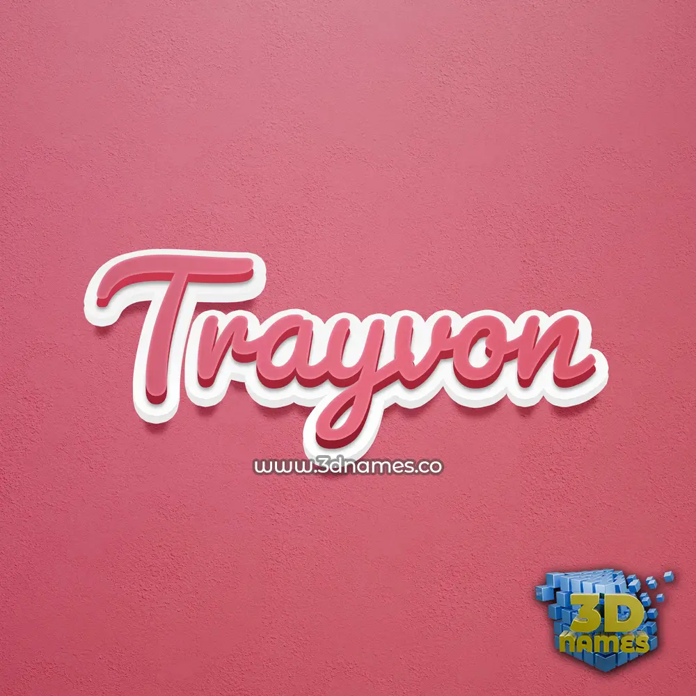 trayvon in Red Scribble style - 3D name wallpaper