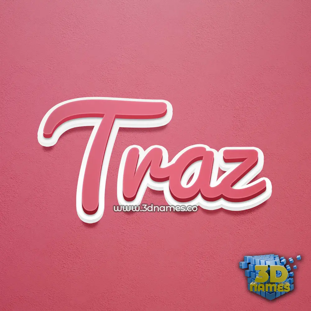 traz in Red Scribble style - 3D name wallpaper