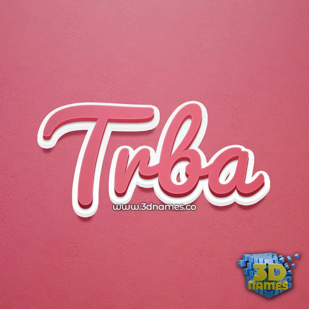 trba in Red Scribble style - 3D name wallpaper