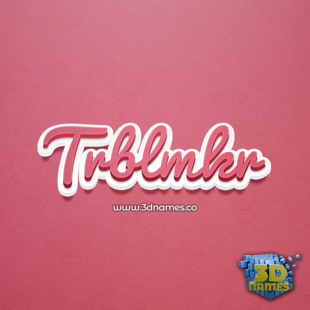 trblmkr in Red Scribble style - 3D name wallpaper