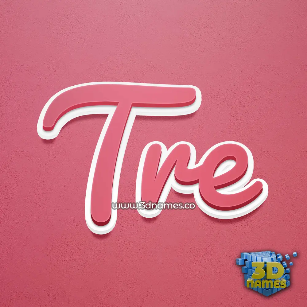 tre in Red Scribble style - 3D name wallpaper