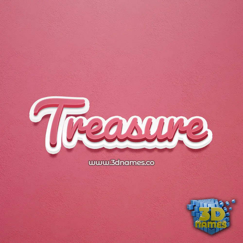 treasure in Red Scribble style - 3D name wallpaper