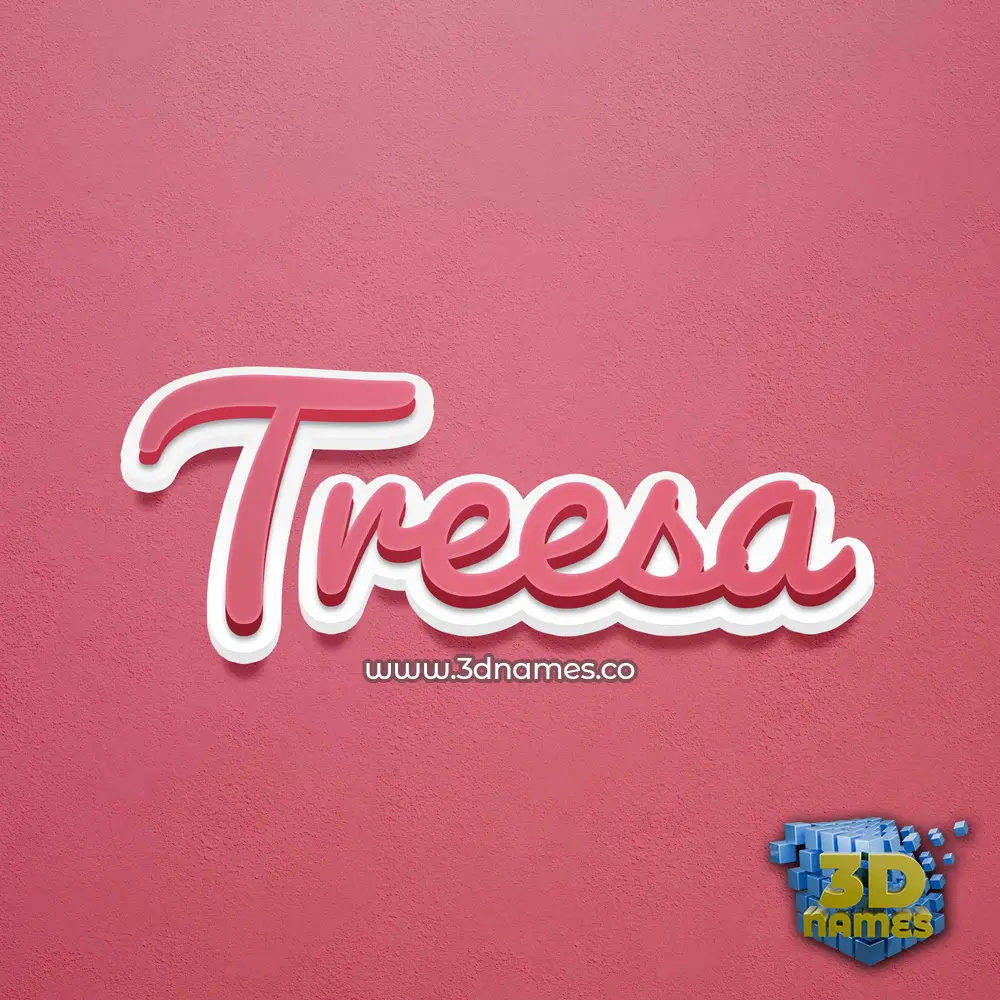 treesa in Red Scribble style - 3D name wallpaper