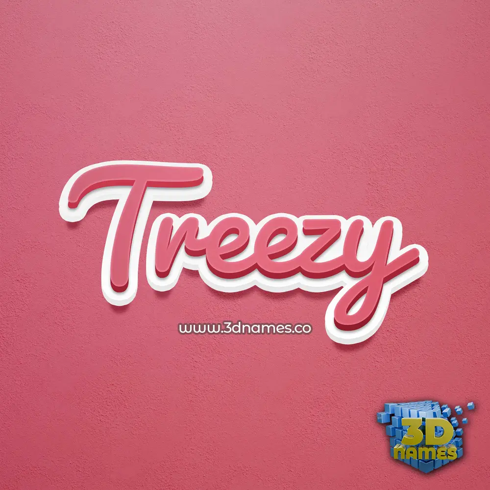 treezy in Red Scribble style - 3D name wallpaper