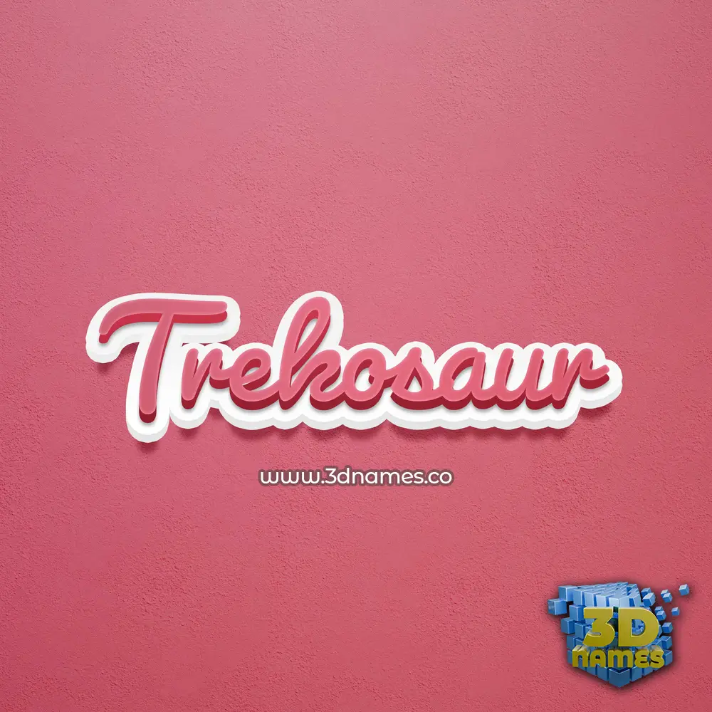 trekosaur in Red Scribble style - 3D name wallpaper