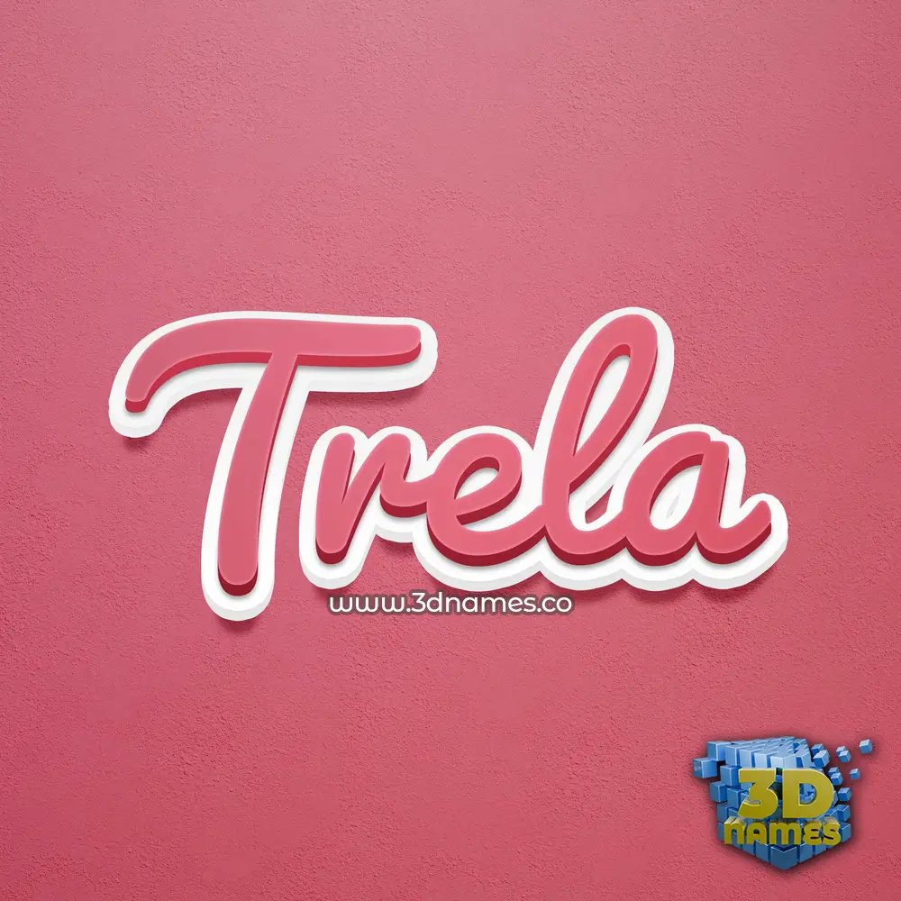 trela in Red Scribble style - 3D name wallpaper