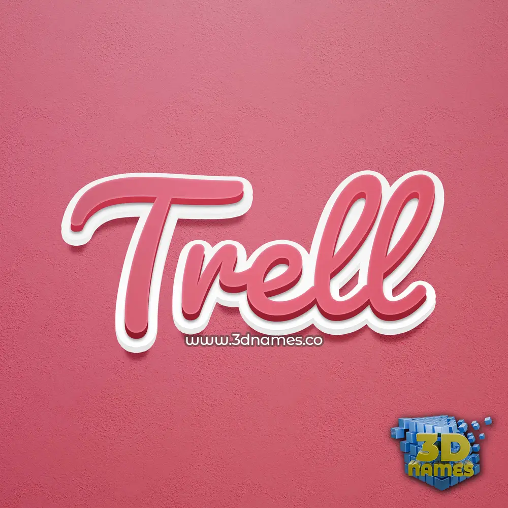 trell in Red Scribble style - 3D name wallpaper