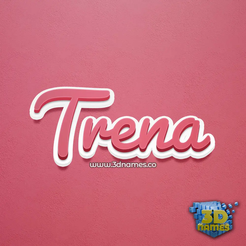 trena in Red Scribble style - 3D name wallpaper