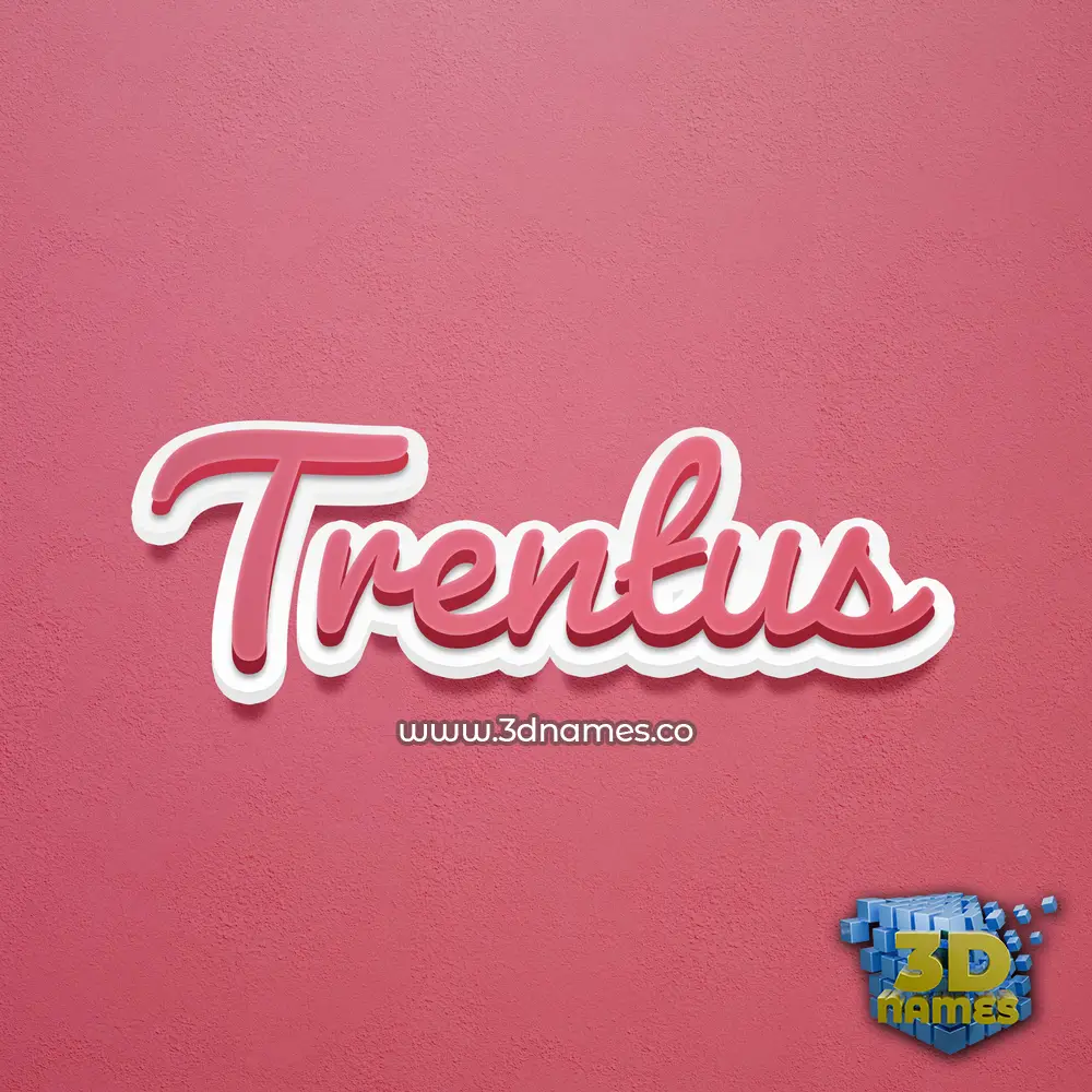 trentus in Red Scribble style - 3D name wallpaper