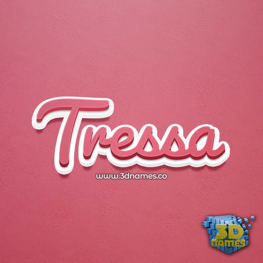 tressa in Red Scribble style - 3D name wallpaper