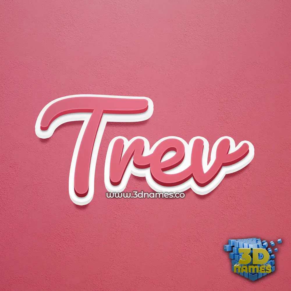 trev in Red Scribble style - 3D name wallpaper