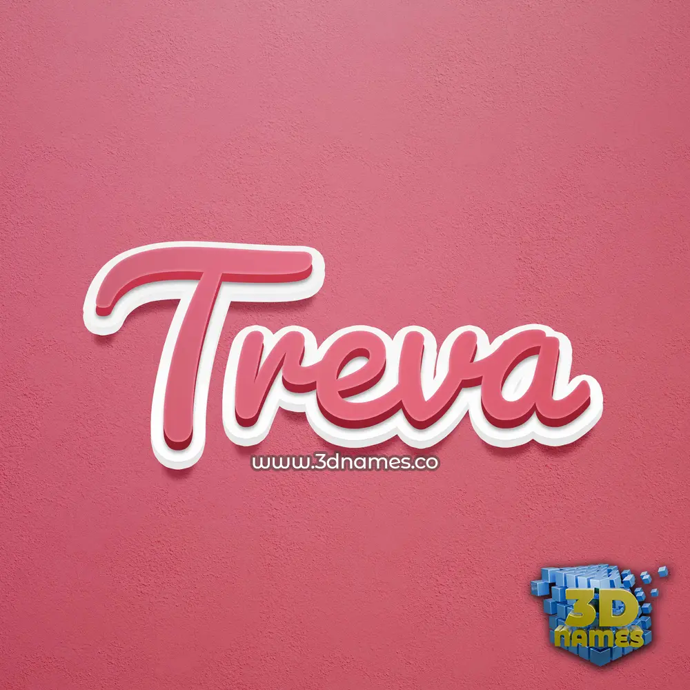 treva in Red Scribble style - 3D name wallpaper