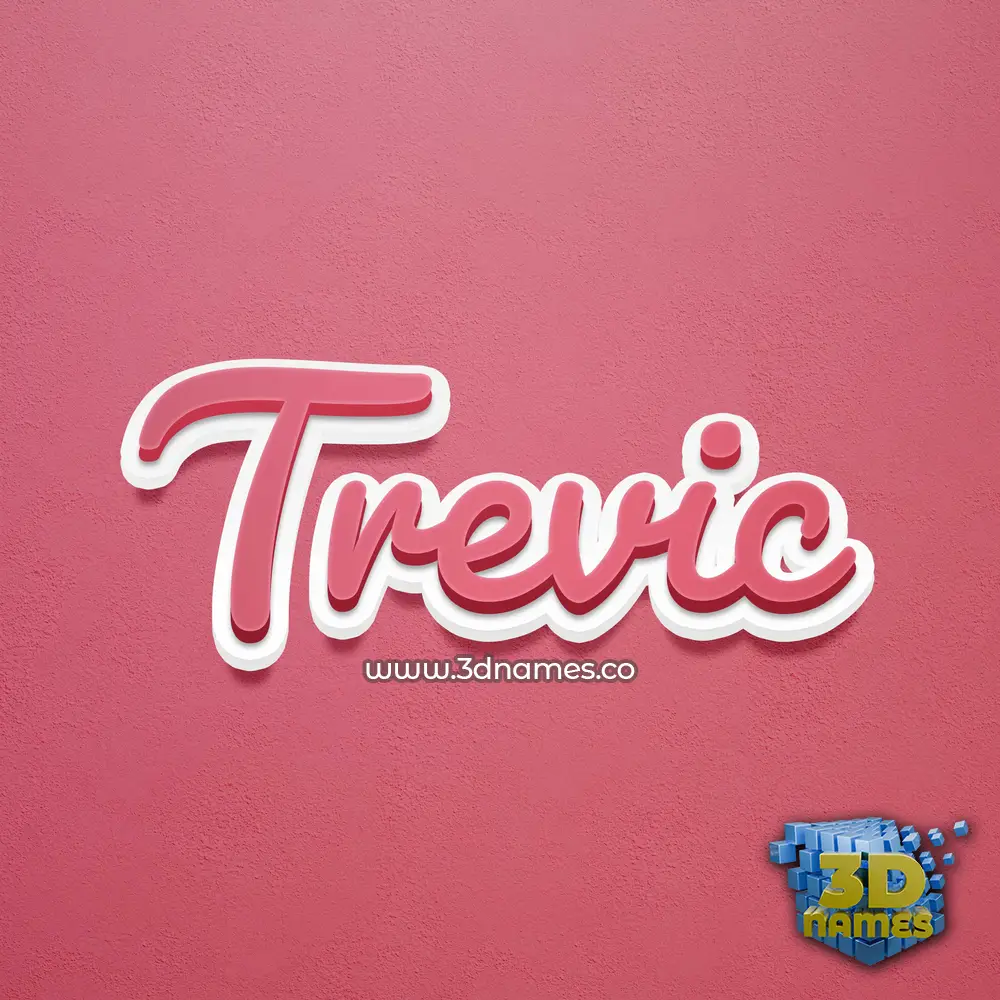 trevic in Red Scribble style - 3D name wallpaper