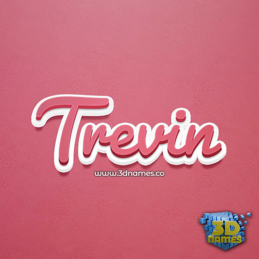 trevin in Red Scribble style - 3D name wallpaper