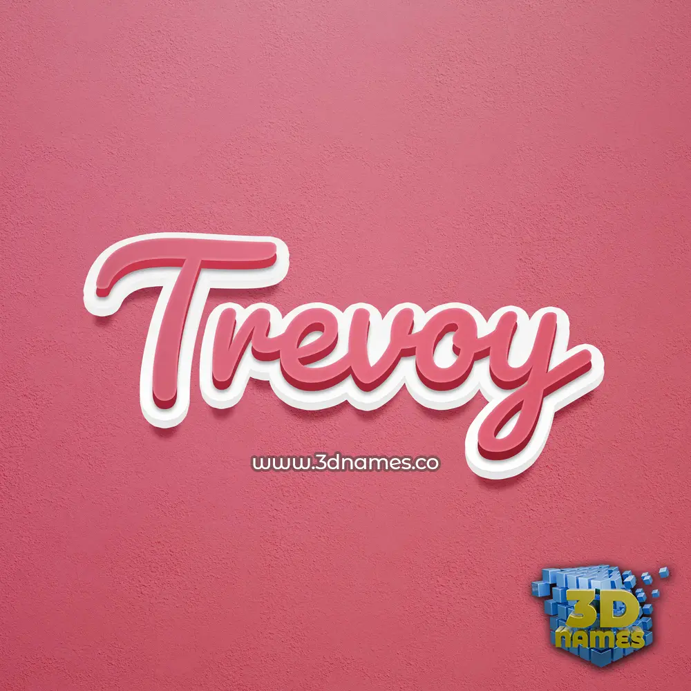 trevoy in Red Scribble style - 3D name wallpaper