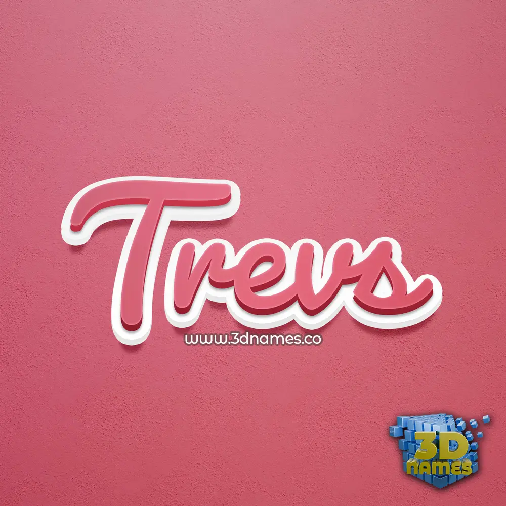 trevs in Red Scribble style - 3D name wallpaper