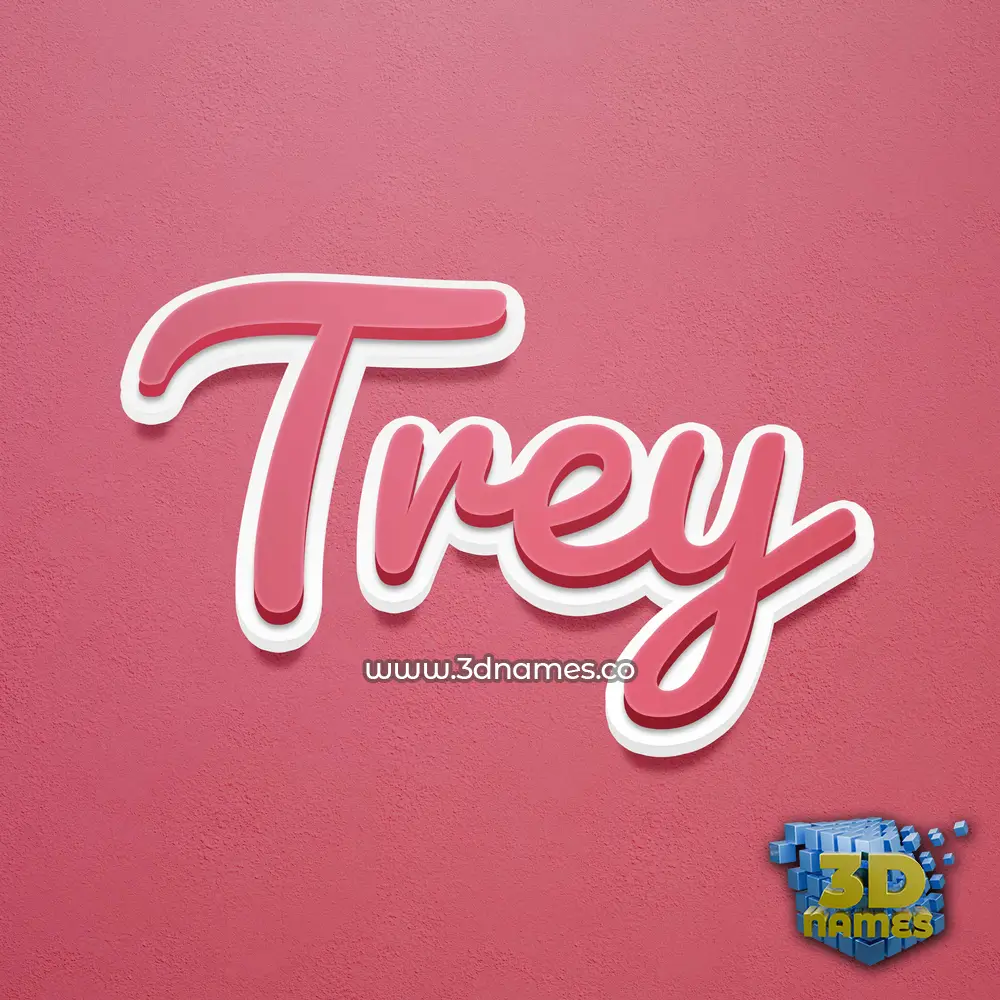 trey in Red Scribble style - 3D name wallpaper