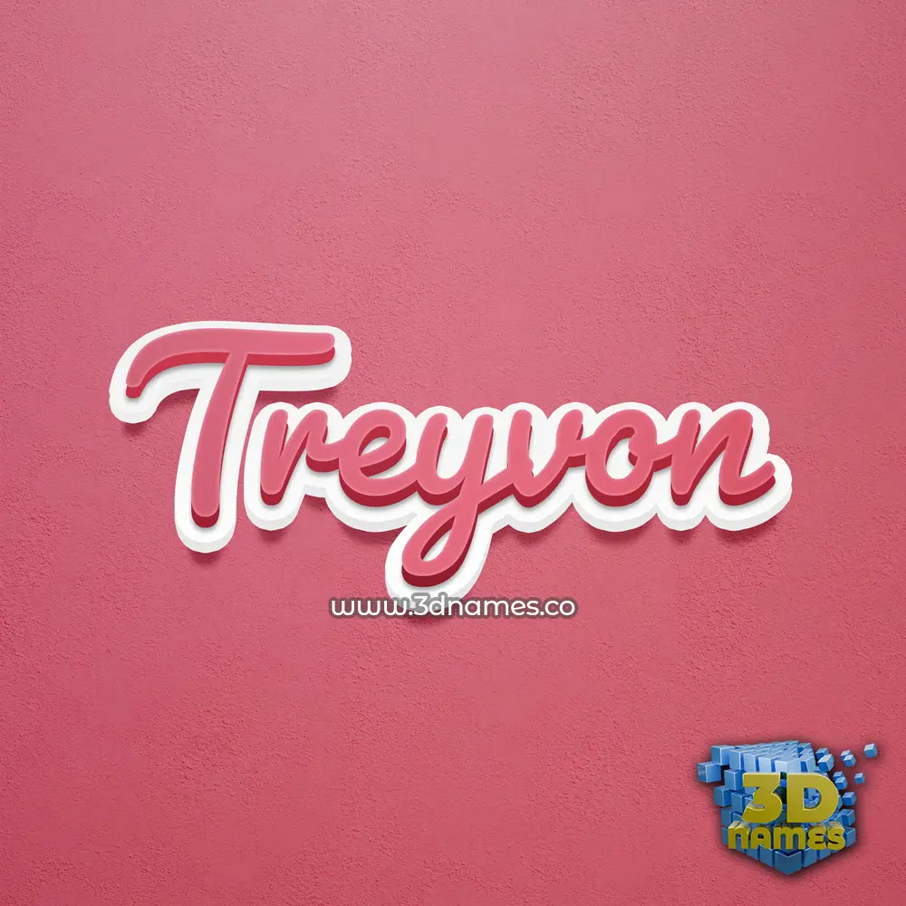treyvon in Red Scribble style - 3D name wallpaper