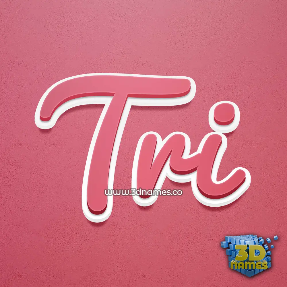 tri in Red Scribble style - 3D name wallpaper