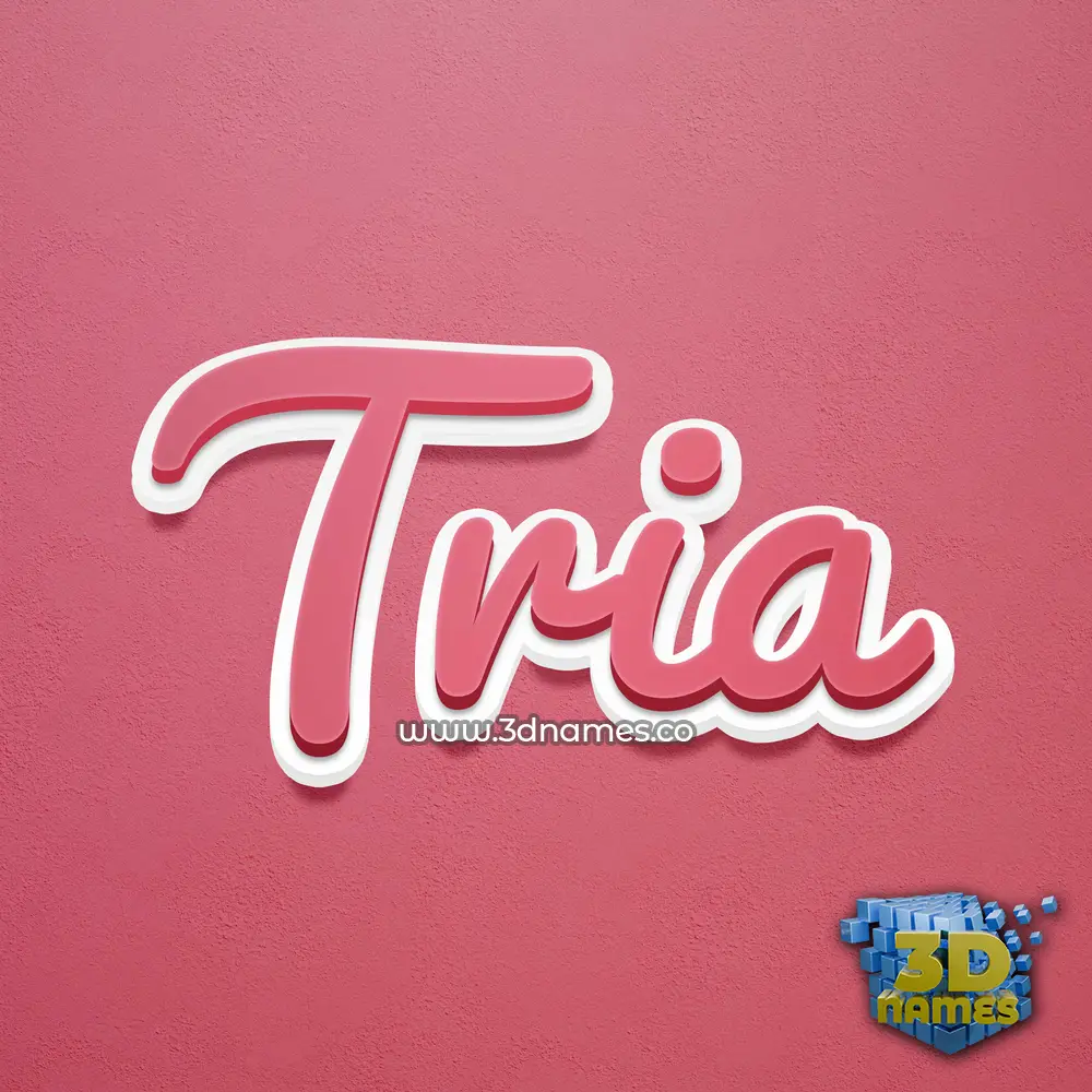 tria in Red Scribble style - 3D name wallpaper