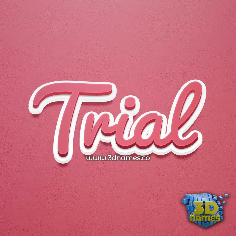 trial in Red Scribble style - 3D name wallpaper
