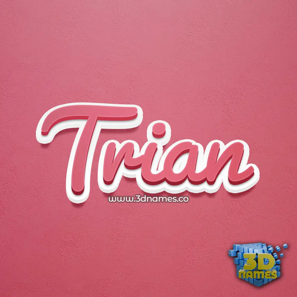 trian in Red Scribble style - 3D name wallpaper