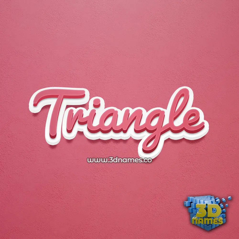 triangle in Red Scribble style - 3D name wallpaper
