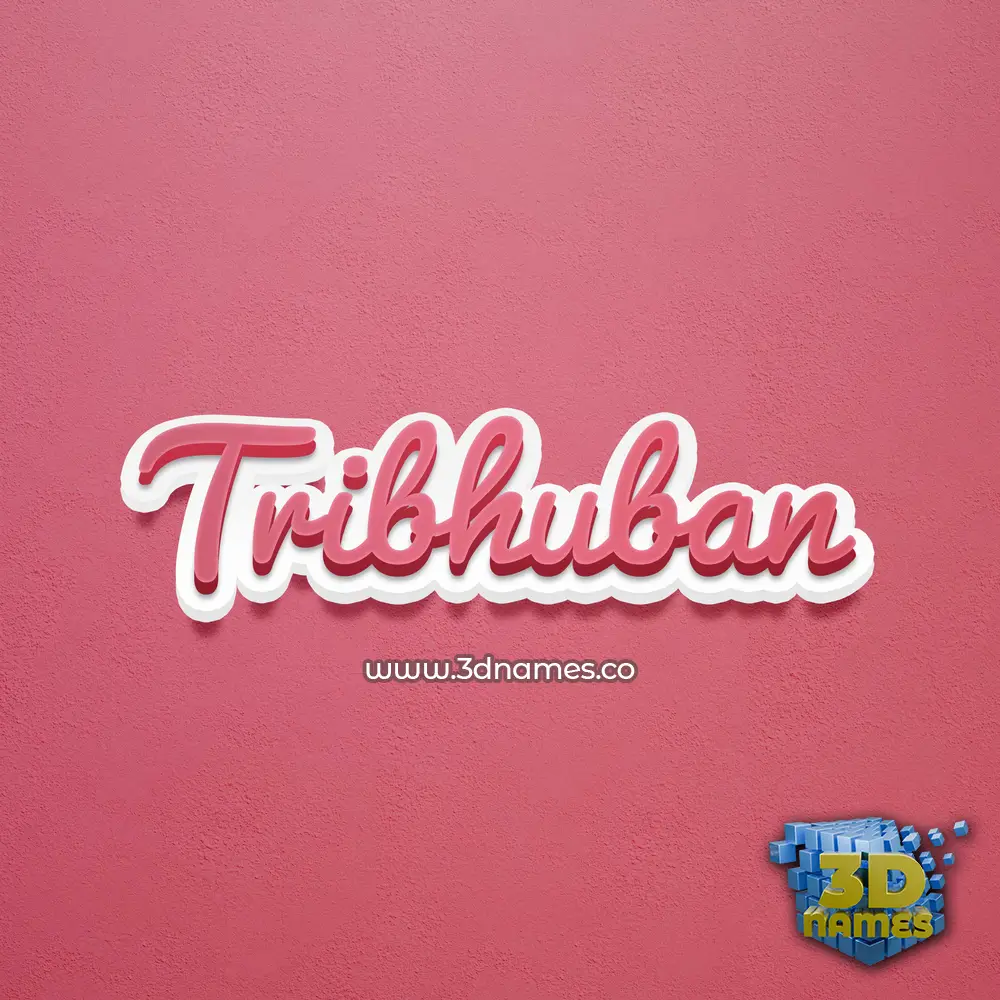 tribhuban in Red Scribble style - 3D name wallpaper