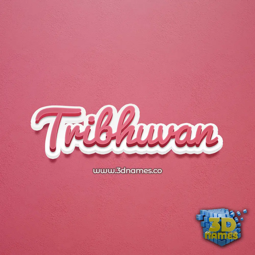 tribhuvan in Red Scribble style - 3D name wallpaper