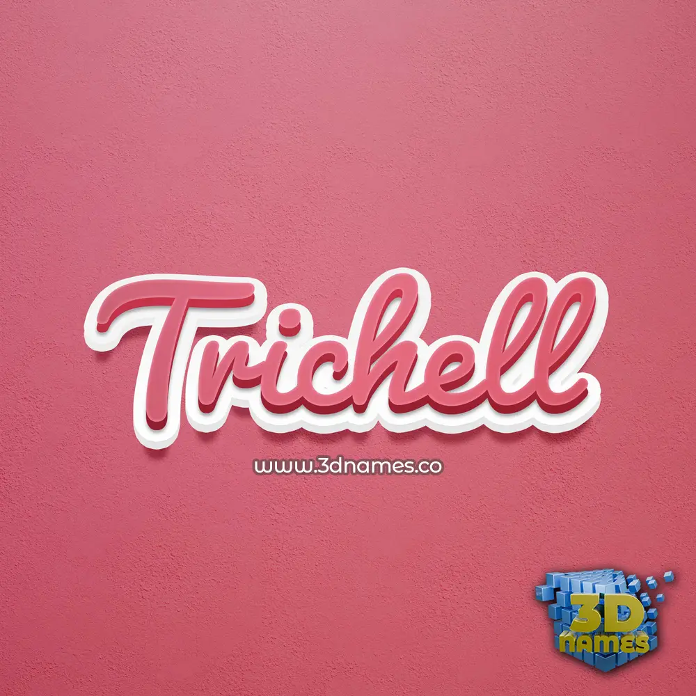 trichell in Red Scribble style - 3D name wallpaper