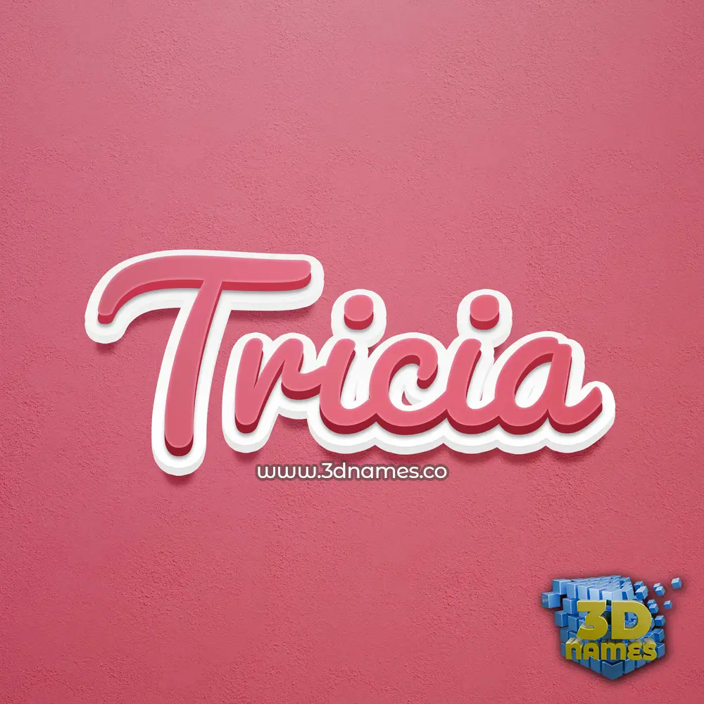 tricia in Red Scribble style - 3D name wallpaper