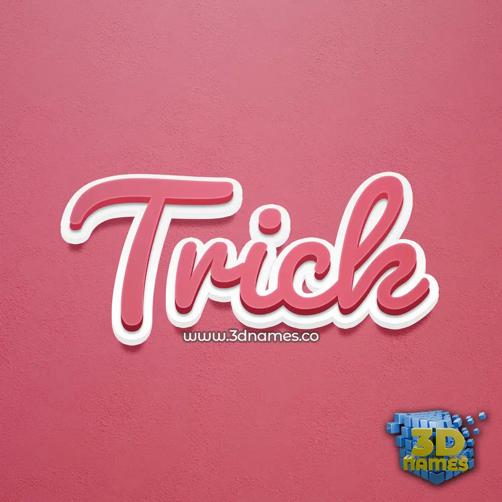 trick in Red Scribble style - 3D name wallpaper