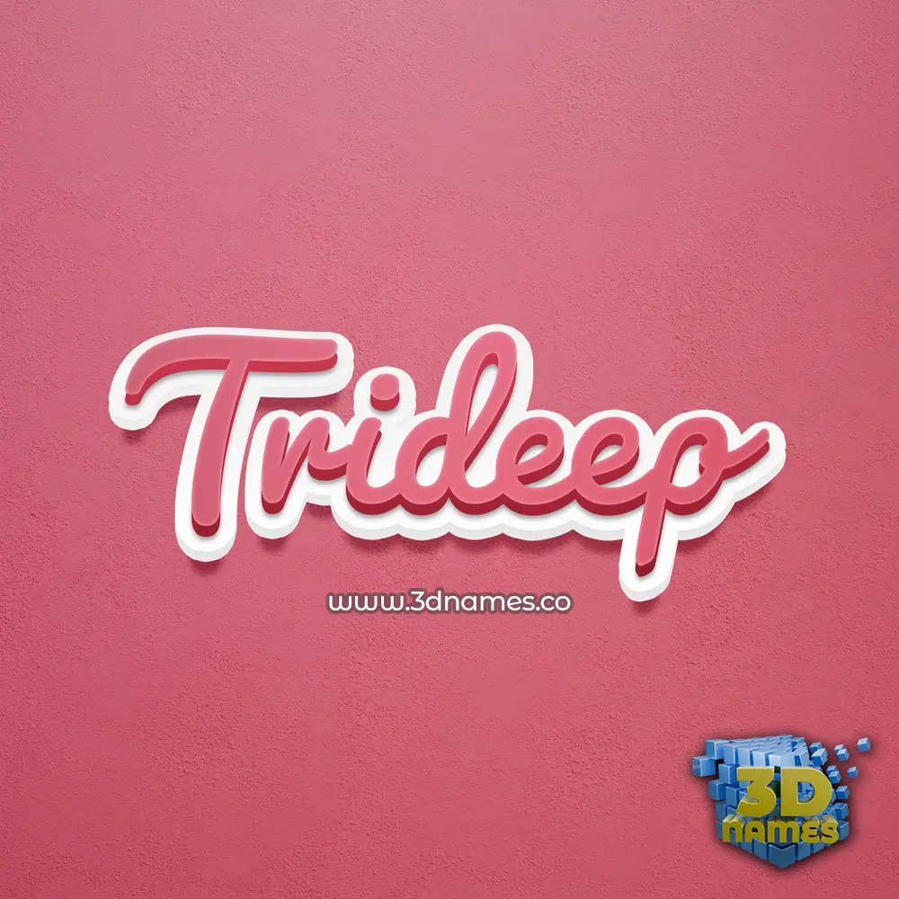 trideep in Red Scribble style - 3D name wallpaper